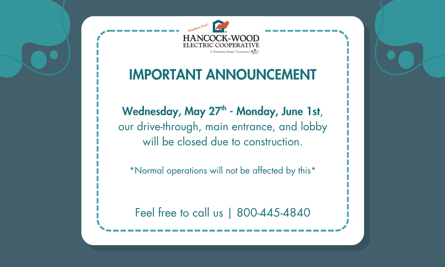 Drive through closure